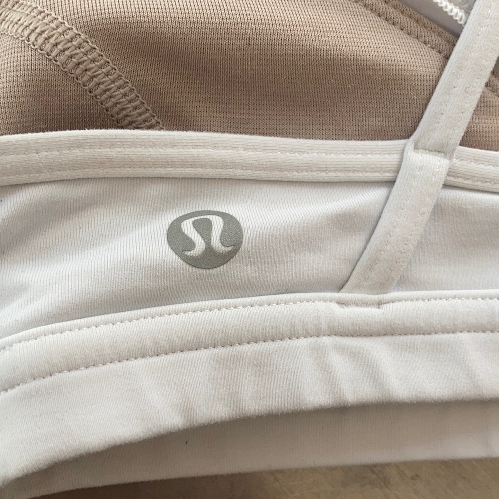 White Lululemon sports bra
